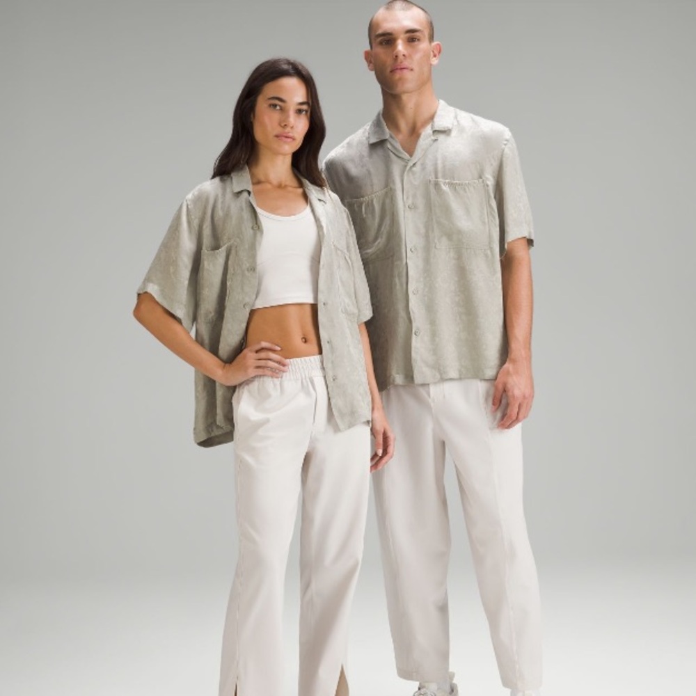 lululemon lab Jacquard Camp Collar Shirt in raw linen